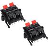 QUARKZMAN 2 Pezzi 2 File 4 Vie Terminale Altoparlante A Molla Connettore Cavo Blocco Strip Clip A Pressione WP4-15 Rosso Nero