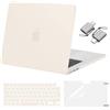 MOSISO Cover Compatibile con MacBook Air 15 Custodia M5 M4 M3 M2 2026 2025-2023 A3448 A3241 A3114 A2941, Cover per Macbook Air 15 Pollici M5 M4 M3 M2&Copritastiera&Pellicola&Tipo C, Beige