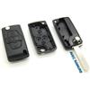 Générique Guscio per chiave telecomandata plip, con pila e 4 pulsanti per Peugeot 807 1007, con scanalatura