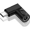 KIRVOS Adattatore di Carica 65W PD USB a DC 5.5x2.1mm, Convertitore Angolato 90 Gradi USB-C, Compatibile con Computer Portatile e Smartphone