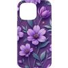 Floral Aesthetic Flower Botanical Gifts Custodia per iPhone 14 Pro Max Fiori Floreali Viola Scuro Foglie