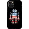 Paint Dripping Patriotic 4th of July US Custodia per iPhone 11 Pro Robot Robotica Ingegnere Bandiera Americana USA Drip Graffiti