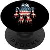 Paint Dripping Patriotic 4th of July US Robot Robotica Ingegnere Bandiera Americana USA Drip Graffiti PopSockets PopGrip Adesivo