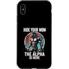 Alpha Wolf Sigma Moon Greek Alpha Wolf S Custodia per iPhone XS Max Nascondi la tua mamma The Alpha is Here Wolf Maschio Werwolf Meme