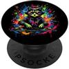 Awesome EDM Rave Music Animal Designs DJ Cat Rave EDM Kitty con cuffie e giradischi design PopSockets PopGrip Adesivo