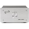 Dynavox, AMP-S MKII, commutatore per amplificatori e casse con alloggiamento in metallo, per amplificatori stereo e surround, collegamento tramite spina a banana o connettore a morsetto, argento