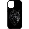 Wolf Wildlife Forest Mountains Outdoor G Custodia per iPhone 12/12 Pro Testa di lupo nero predatore lupo fauna selvatica natura arte animale