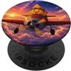 NachoPilots Nacho Chip Pilot Flying Airplane Via Lattea Galaxy Anime PopSockets PopGrip Adesivo