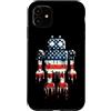 Paint Dripping Patriotic 4th of July US Custodia per iPhone 11 Robot Robotica Ingegnere Bandiera Americana USA Drip Graffiti