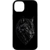 Wolf Wildlife Forest Mountains Outdoor G Custodia per iPhone 14 Plus Testa di lupo nero predatore lupo fauna selvatica natura arte animale
