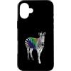 Zebra Prints Apparel Custodia per iPhone 16 Plus Bella Zebra Colorful Rainbow Stripes Wildlife Safari Art