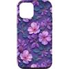 Floral Aesthetic Flower Botanical Gifts Custodia per iPhone 12/12 Pro Viola Fiori Fiori Floreali Viola Scuro Lilla