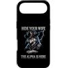 Alpha Wolf Sigma Moon Greek Alpha Wolf S Custodia per iPhone Air Nascondi tua moglie The Alpha is Here Wolf Maschio Werwolf Meme