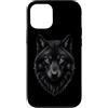 Wolf Wildlife Forest Mountains Outdoor G Custodia per iPhone 12/12 Pro Testa di lupo nero predatore lupo fauna selvatica natura arte animale