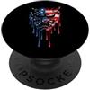 Paint Dripping Patriotic 4th of July US Oni Yokai - Maschera da diavolo, bandiera americana, per amanti dei graffiti PopSockets PopGrip Adesivo