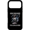 Alpha Wolf Sigma Moon Greek Alpha Wolf S Custodia per iPhone 17 Pro Max Nascondi tua moglie The Alpha is Here Wolf Maschio Werwolf Meme