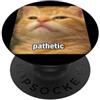 Cat Meme Funny Humor Graphic Art (Pathet Foto di meme sfocata divertente gatto arancione patetico PopSockets PopGrip Adesivo