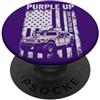 The Salty Veteran Viola su per il mese militare del camion dei bambini del bambino militare PopSockets PopGrip Adesivo