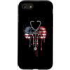 Paint Dripping Patriotic 4th of July US Custodia per iPhone SE (2020) / 7/8 Dialisi Infermiera Tecnico Tech Bandiera Americana USA Drip Amante