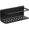TATAY Mensola Bagno Senza Foratura Mensola Doccia Rettangolare in Alluminio | Include Viti e Sistema Fissaggio Quick Fix | Resistente all'Umidità | Moderno | 12 x 10 x 30 cm - Modello Serenity - Nero