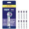 Oral-B Testine di Ricambio Pro, 3D White, Bianche, 8 Ricambi - 8 Testine di Ricambio per Spazzolino Elettrico. Sbiancanti, Originali, Pulizia Denti Efficace