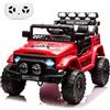 GarveeHome Auto elettrica bambino 12 V - Telecomando genitoriale, 3 velocità, musica, LED, clacson, senza fili da 3 anni, rosso
