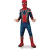 RUBIE'S AVENGERS Ufficiale - Costume classico per bambini IRON SPIDER Costume Spiderman completo taglia 7-8 anni con tuta copri stivali e passamontagna dal film Avengers Infinity War