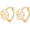 Reffeer Orecchini a cerchio in argento Sterling 925 massiccio con fiori di camelia, per donne e ragazze, piccoli orecchini a cerchio a forma di fiore, Argento sterling, Nessuna pietra preziosa