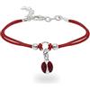 inSCINTILLE Braccialetti Bambina con Filo Cerato e Charm in Argento 925, Girotondo Bracciale Bambina e Bambino (Coccinella Rossa)