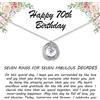 JOPLY 30°/40°/50°/60°/70°/80° compleanno da donna, in argento Sterling con 3 anelli con ciondolo a forma di cuore e zirconia cubica, gioielli di compleanno, Argento sterling