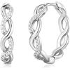 Senteria Orecchini Argento Sterling S925 - Cerchio Intrecciati con Zirconi Cubici Piccoli - Leggeri (20mm)