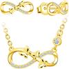Yumilok-Orecchini da donna, collane in argento sterling S925, collane con simbolo dell'infinito, collane con monogramma intrecciato a farfalla, orecchini con zirconi, collane di animali