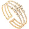 BAOKELAN Braccialetti con strass per donne multistrato braccialetto di cristallo per gioielli da sposa, Strass
