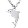 Generic Collana con delfino Anello ridimensionabile in acciaio inossidabile Simpatico ciondolo che salta Amante degli animali Boho Gioielli estivi per il mare per donne e uomini