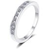 StarGems 0.27ct Moissanite 925 Placcato Platino Argento Banda Squillo B4467-0.27ct-11.5