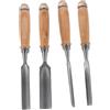 SECFOU Set di 4 Scalpelli da Intaglio in Legno per Principianti Lame in Metallo da 6mm a 24mm, Utensili Resistenti per Lavorazione Liscia e Riparazione Mobili