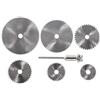 NACX Set di dischi per sega circolare HSS, lame da taglio con mandrino da 1/8 per utensili rotanti Dremel (22 mm, 25 mm, 32 mm, 35 mm, 44 mm, 50 mm)