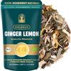 HORTIA TÈ GINGER LEMON | Miscela Premium di Tè Verde Sencha con Zenzero, Limone, Citronella e Calendula | Foglie Intere Sfuse | 50 grammi | Busta Richiudibile Salva Aroma da 25 Tazze | Floreale e Fruttato