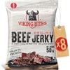 Viking Bites Beef Jerky Original 400 g (8 x 50 g) - Manzo essiccato - Snack a base di carne con alto contenuto proteico