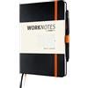 WORKFLO Work Notes - Das A5 Taccuino per creativo e bastone, 192 perforata pagine, 100 G/MQ, a quadretti, Hard Cover, Nero