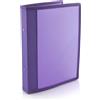 office box Cartella raccoglitore a 2 anelli metallici da 2 cm, formato A5, bordi rinforzati in tessuto coordinato e tasca interna, 5PP - 100% ECO by Office Box (viola)
