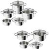 Tefal Duetto A705S9, Set da cucina, Acciaio inossidabile, Acciaio inossidabile, Acciaio inossidabile, Acciaio inossidabile, Vetro