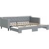 vidaXL Divano letto estraibile Grigio chiaro 90x200 cm Tessuto