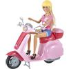 Baroni Toys Bambola Anlily Holiday Time con Scooter Rosa Mobile con Cavalletto e Accessori, Bambola Bambina con Casco Rimovibile e Bauletto Apribile, Gioco per Bambine 3 4 5 6 7 Anni