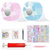 jinminamz 27 Pezzi Nano Tape Bubble Kit da Luce notturna, DIY Elastic Accessori Nano Tape Bolle Soffianti, Nano Tape Bolle Soffianti Riutilizzabile, Nano Bubbles Kits con Adesivi,Paillettes,Gonfiatore(Blu+Rosa)
