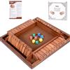 Flero Shut The Box - Gioco a dadi per 4 giocatori - Gioco di tattica e calcolo (Marrone) - Gioco da tavolo, giocattolo educativo, gioco educativo per bambini e adulti - 8 dadi