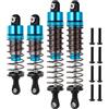 Runup Set di 4 ammortizzatori a pressione dell'olio in alluminio (anteriore e posteriore), regolabili, montati, per TA-mi-ya DT-03 / DT-02 / TT-02B RC Car parti di aggiornamento (blu)