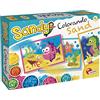 Liscianigiochi- Sandy Colorando, Fogli Adesivi Disegnati, Sabbia Colorata, Contenitore con Beccuccio, Multicolore, 97494