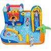 GIANTEX Castello Gonfiabile per Bambini 3+ Anni, Grande Parco Acquatico, in Tessuto Oxford, 2 Piscine, Scivolo, Trampolino, Parete da Arrampicata, Palle, Borsa da Trasporto, per Esterno, Interno