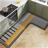 Hixingo Tappeto Cucina in Diatomite, Forma a L Passatoia Cucina Antiscivolo Lavabile Tappeti da Cucina, Tappeto da Cucina Tappeto da Bagno Tappetino per Doccia (Grigio Giallo,80x150x43cm)